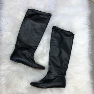 Anne Klein Black Leather Boots Size 5.5